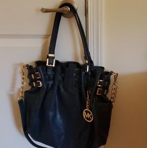 Navy Blue Leather Michael Kors Handbag